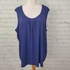 𝅺penningtons Sleeveless Top Tank Blue 2X
